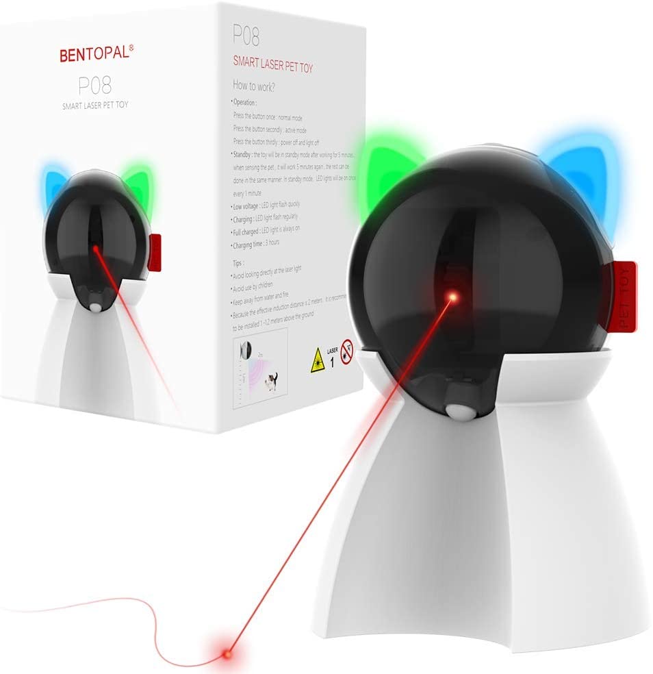 BENTOPAL Laser Cat Toys for Indoor Cats/Dogs, Interactive Cat Toys with Motion Activated