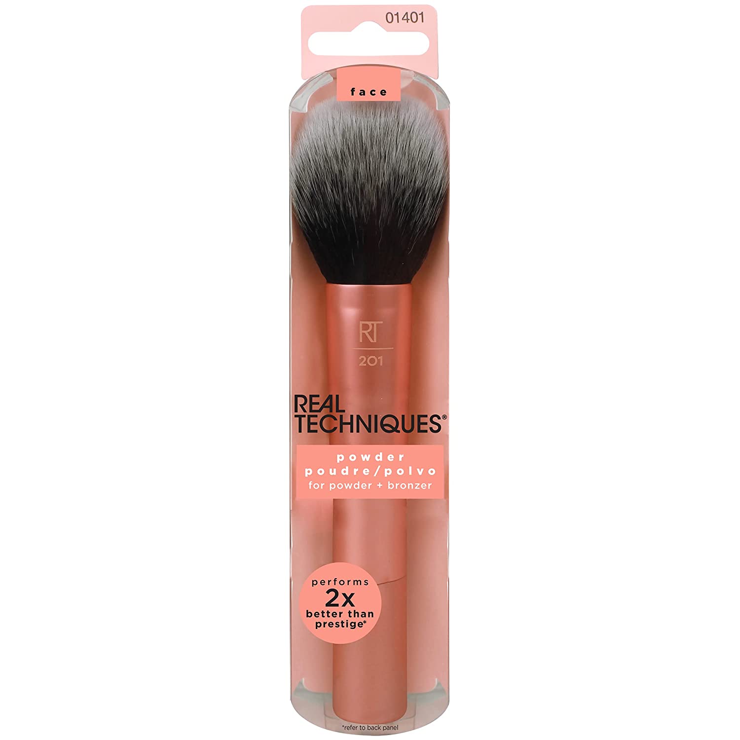 Real Techniques Ultra Plush Powder Makeup Brush, For Loose or Pressed Setting Powder and Mineral Foundation, Sheer Coverage, Orange,1 Count