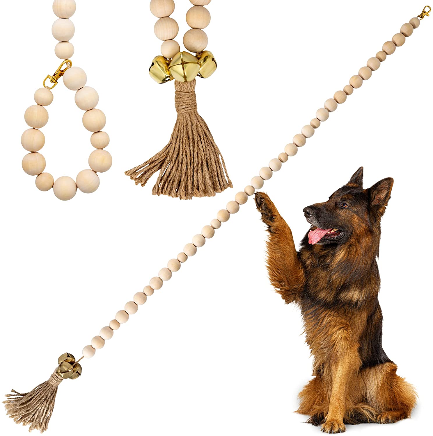 Zoomie Paws Hanging Dog Door Bells for Dogs and Puppies - Dog Doorbell for Potty Training, Pet Supplies, Bell for Dogs to Ring to Go Outside - 1 per Pack
