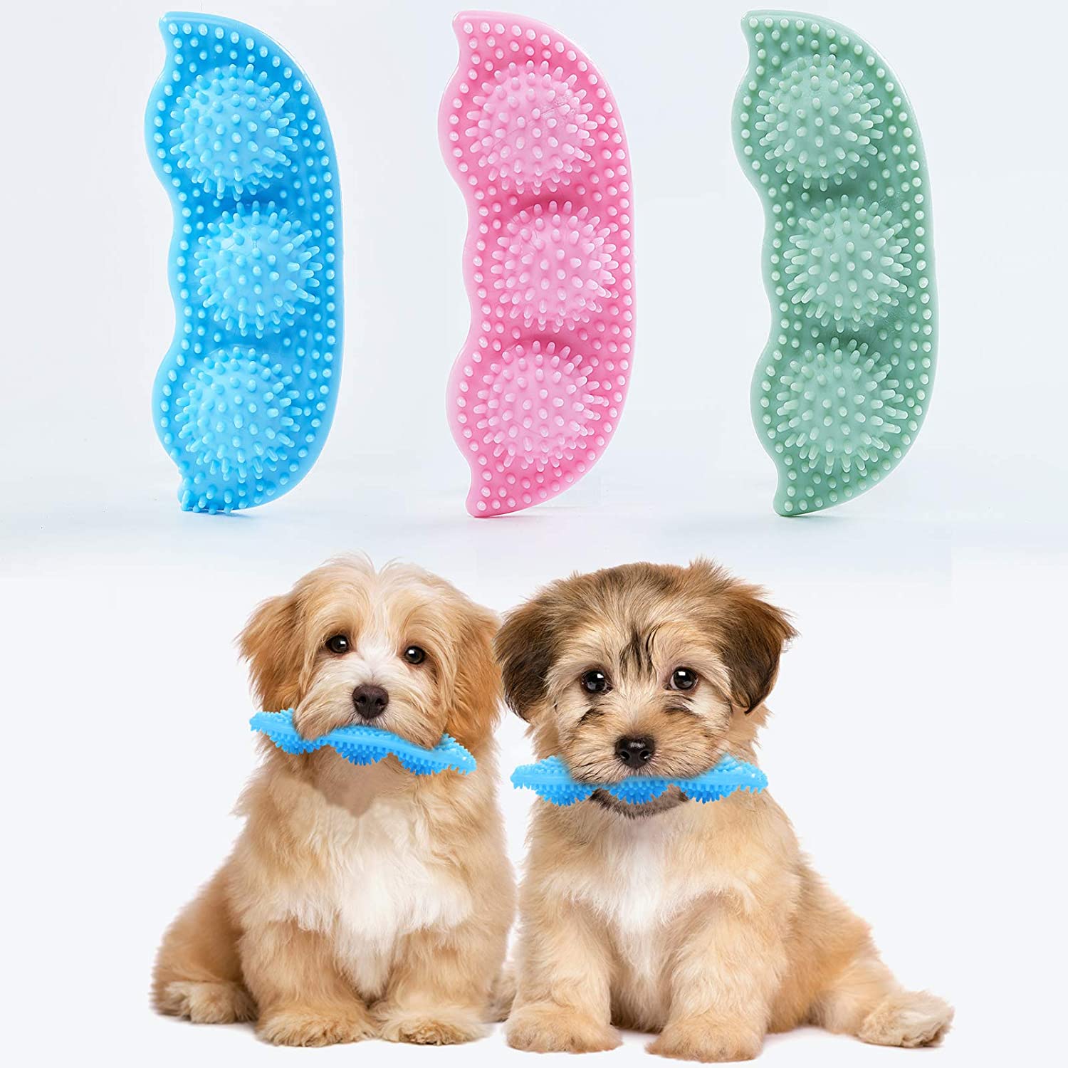 Hurray 3 Pack Small Dog Toys for Teething Puppies, 2-8 Months Puppy Teething Chew Toys, 360° Clean Pet Teeth & Soothe Pain of Teeth Growing, Puppy Toys Small Dogs & Medium Dog Suitable