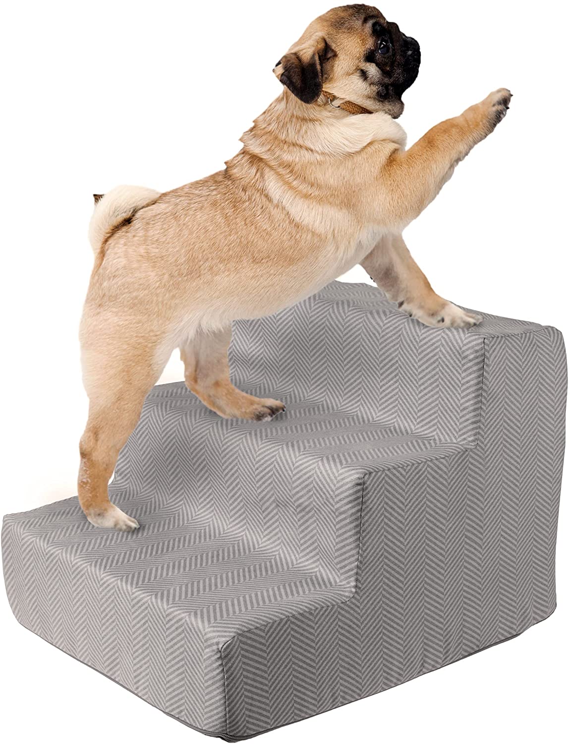 PETMAKER Pet Stairs Collection – Foam Pet Steps for Small Dogs or Cats, Removable Cover – Non-Slip Dog Stairs for Home and Vehicle